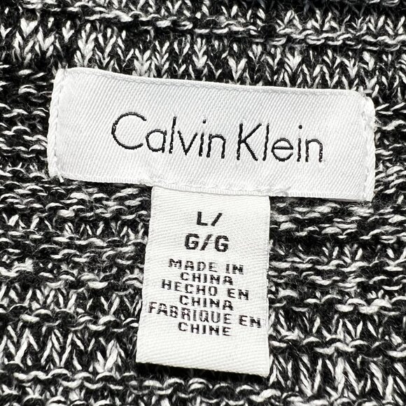 🩶Calvin Klein Cozy & Chic Grey Cowl Neck Tunic Sweater Size L - Cotton Blend - Picture 7 of 8